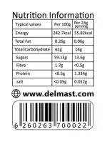 Delmast First-Class Apricot Jam Nutrition Facts