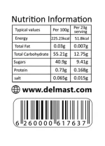 Delmast First-Class Fig Jam Nutrition Facts