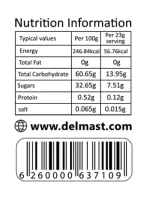 Delmast First-Class Sour Cherry Jam Nutrition Facts