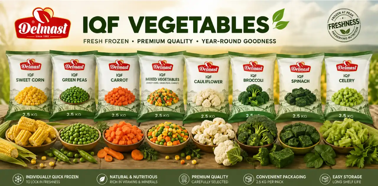 IQF Vegetables Manufacturer & Exporter | Delmast