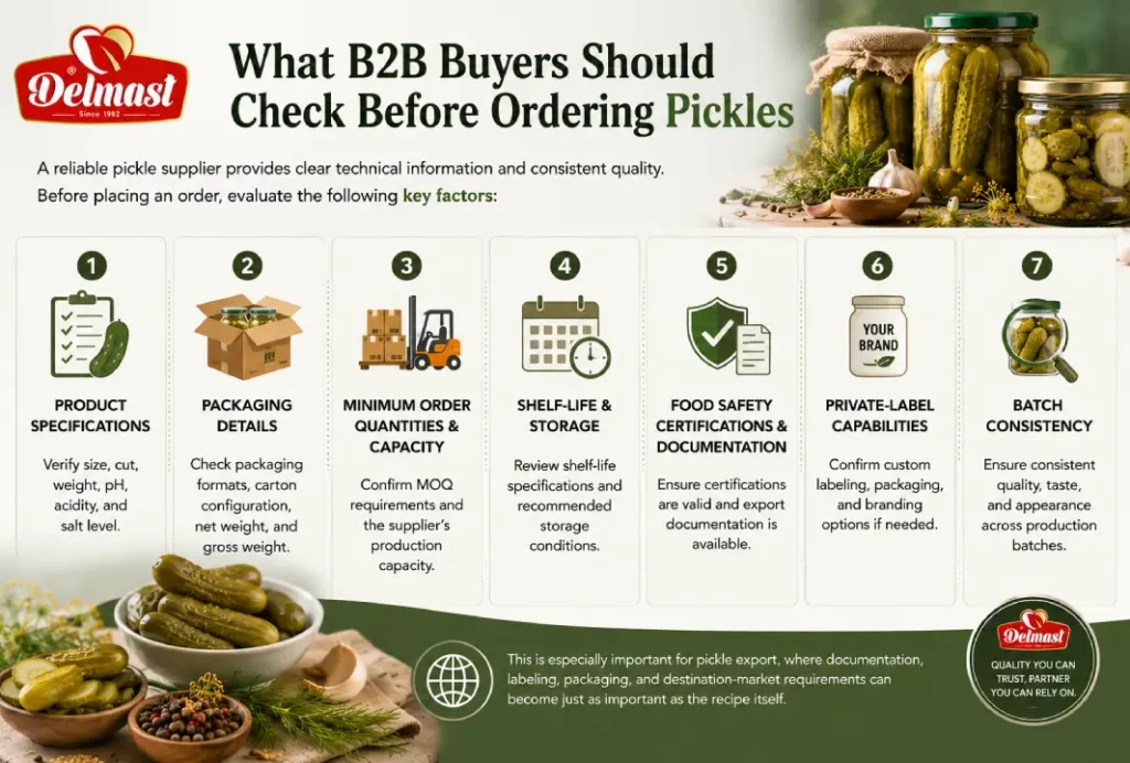 What B2B Buyers Should Check Before Ordering Pickles