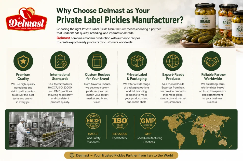 Why Choose Delmast as Your Private Label Pickles Manufacturer